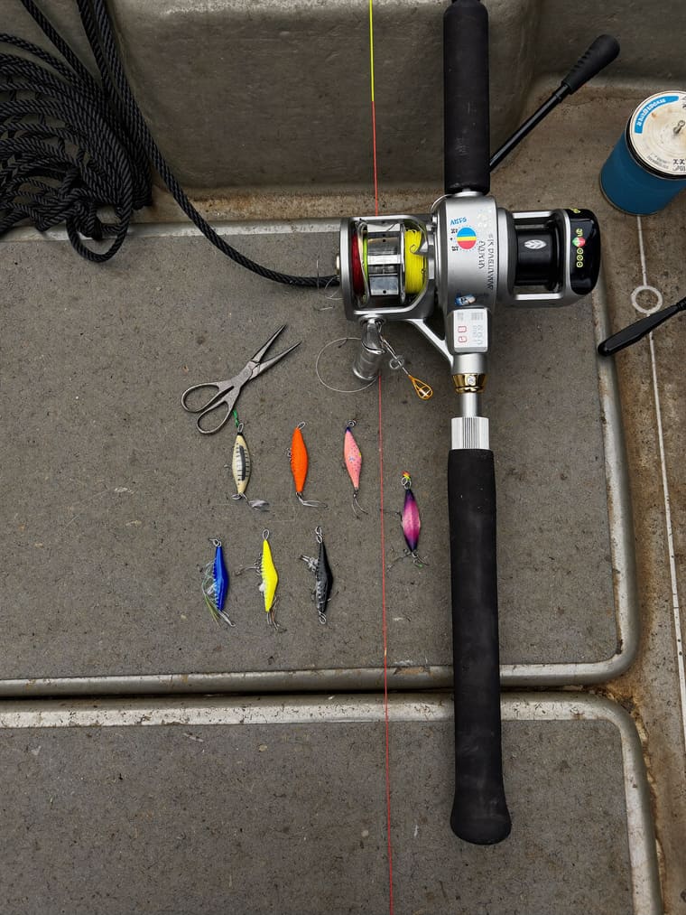 Tacklebox and catfish bait